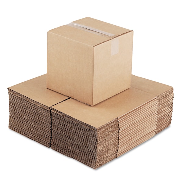 Cubed FixedDepth Corrugated Shipping Boxes, RSC, Large, 10 X 10 X 10, Brown Kraft, 25PK